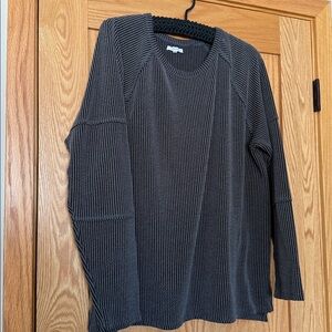 Maurices Charcoal and Light Gray Knit Top